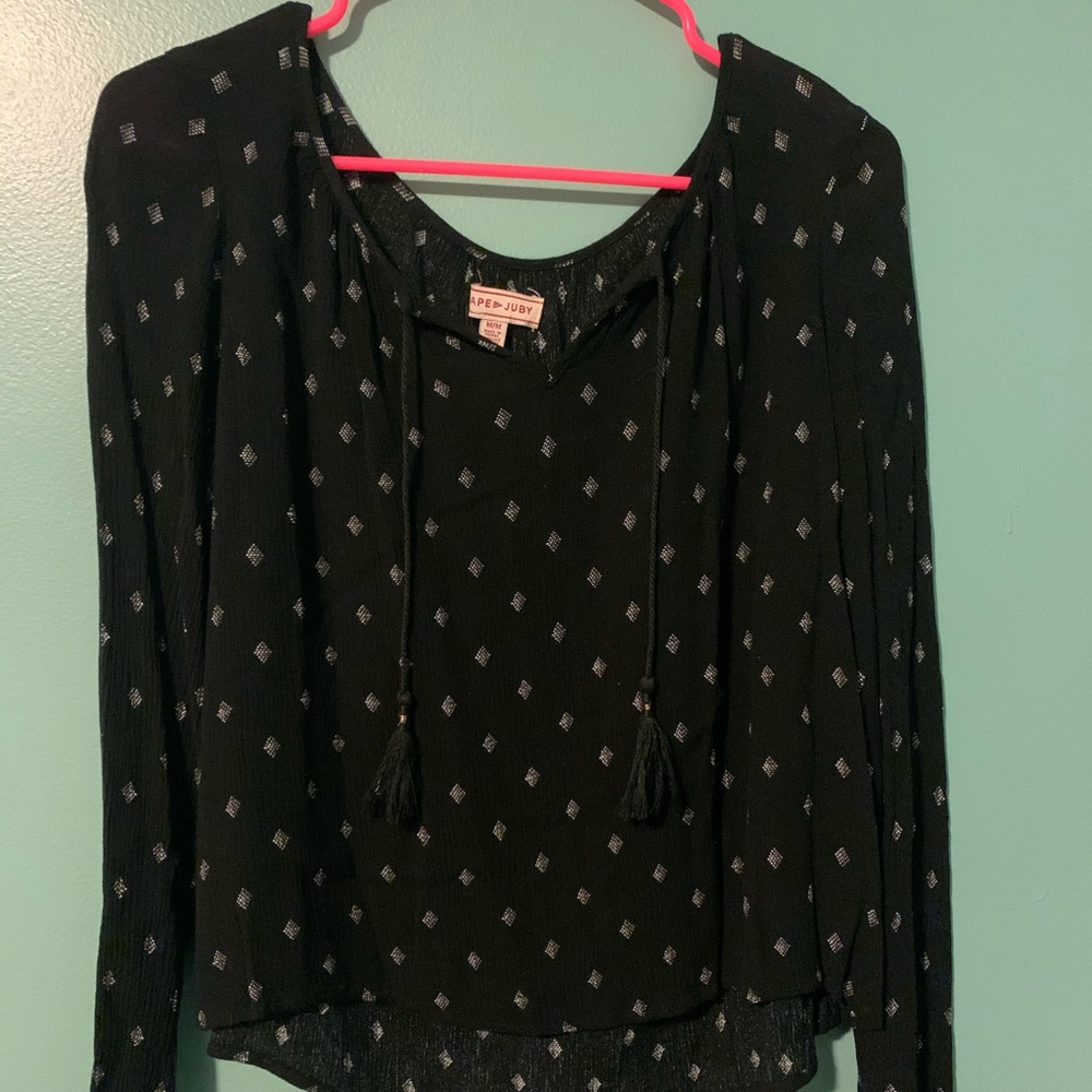 Black peasant top